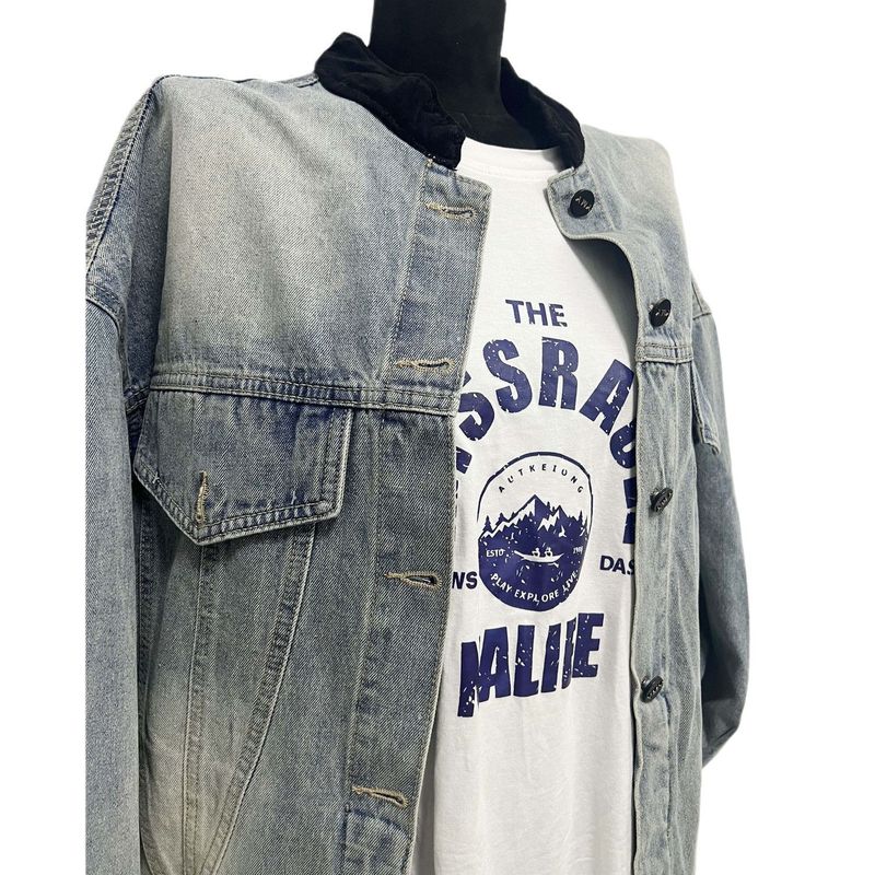 Amerikanskt tvättad vintage-denim för kvinnor på vår och höst, lös passform, BF Lazy Style-jacka_voghion.com