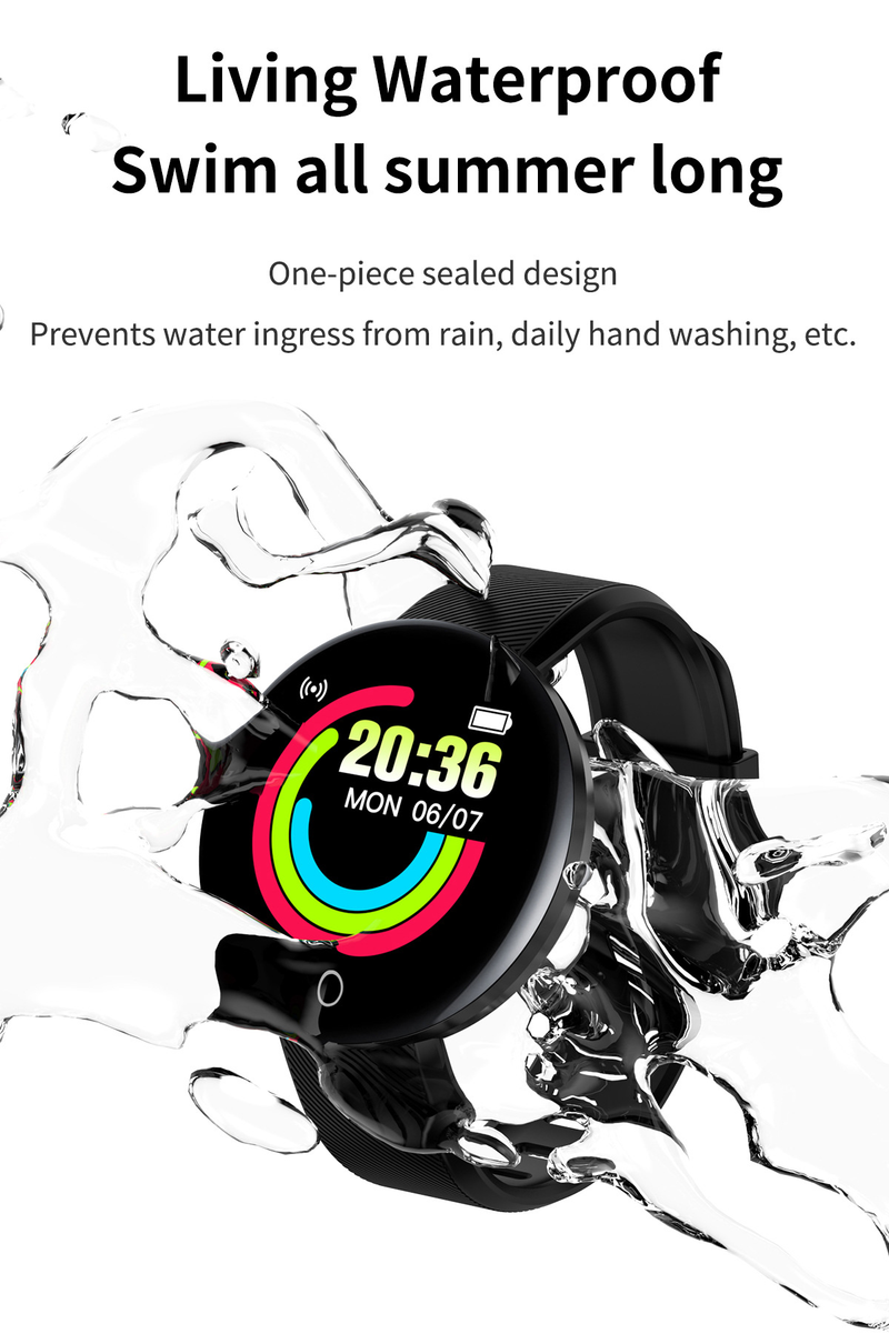D18s Smartwatch Colore 1.44 Schermo Rotondo Frequenza Cardiaca, Pressione Sanguigna, Monitoraggio del Sonno, Movimento del Passo D18 Braccialetto Intelligente_voghion.com