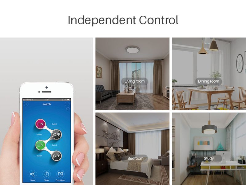 Itead Sonoff 4CH R2 Wifi 4 Gang Smart Remote Control Light Switch Works with Alexa Google Home eWek APP_voghion.com