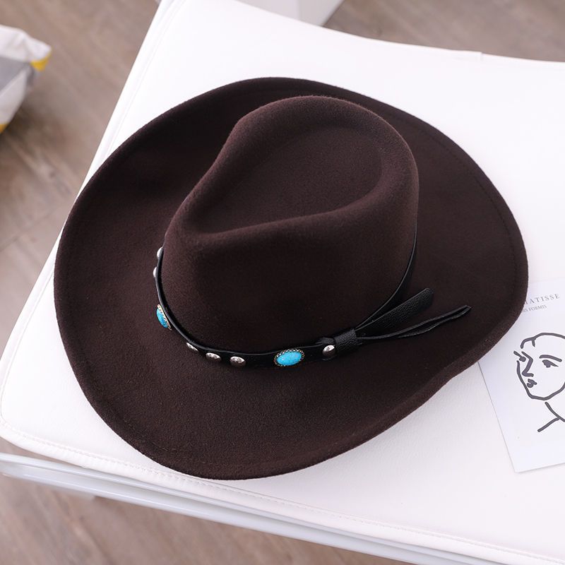 Top da uomo a tesa larga autunnale e invernale in lana calda jazz britannica per cappello da ballo tibetano da cowboy a collo grande da donna_voghion.com
