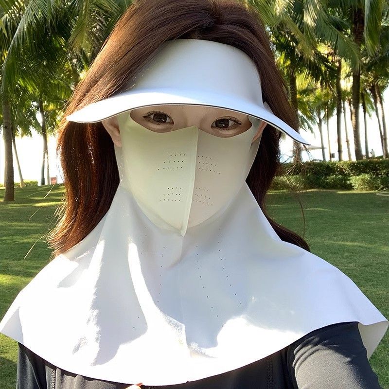 LazyZoom Open Top Zon voor Vrouwen, UV-bescherming, Zomer Fietsen Autorijden Volledig Gezichtsmasker van IJszijde, Zonnehoed_voghion.com