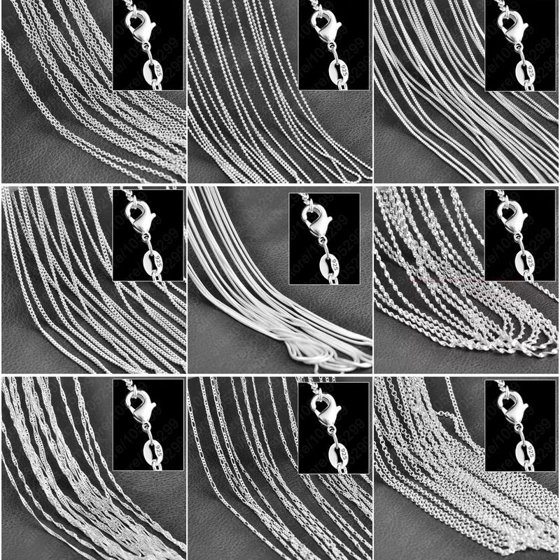 Collana in argento puro, 10 pezzi, moda donna 2025, 16-30 pollici_voghion.com