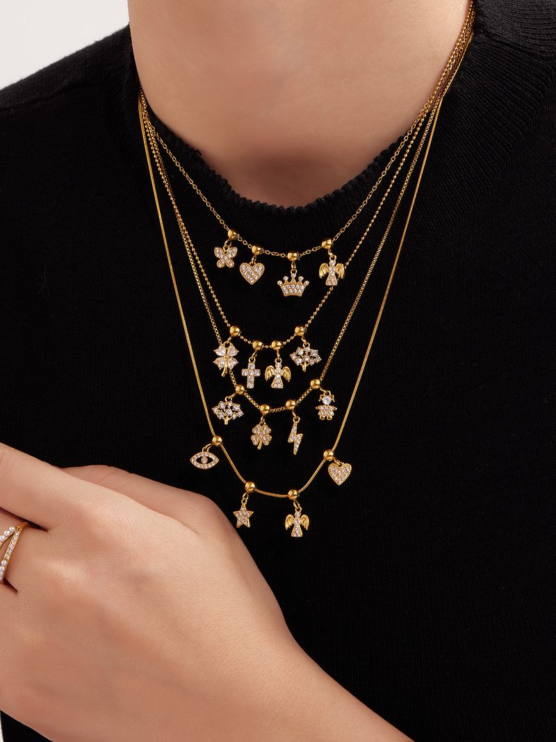 Quadratische Zucker Edelstahl DIY Liebe Pfeffer Lebensbaum Zirkon Multi Anhänger Halskette Licht Luxus Schmuck_voghion.com