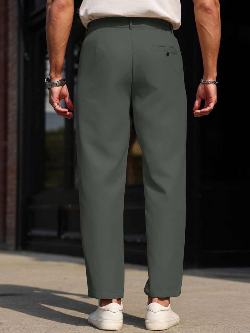 Herren Business Casual Anzughose – Slim Fit Hose aus Poly-Viskose-Mischgewebe (S-XXL, Khaki/Schwarz/Grau/Blau/Weiß/Grün)_voghion.com