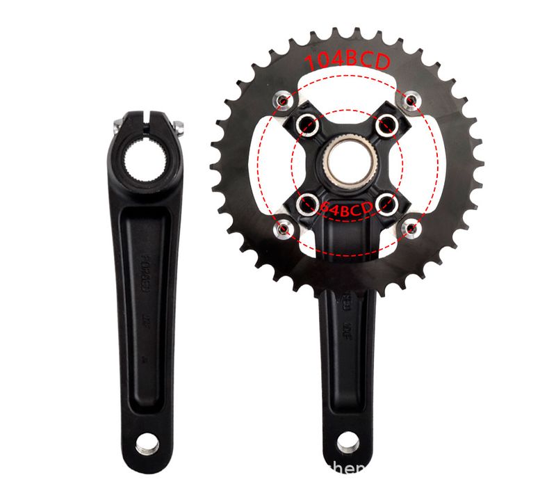 RIRO Mountainbike Hohl Integrierte Kurbel 36/38/40T Modifizierte Positive Und Negative Zähne Einzelnes Kettenblatt_voghion.com