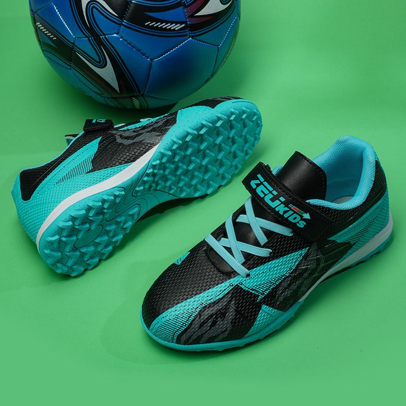 Scarpe da calcio del marchio Zhenzu, scarpe da calcio per bambini senza lacci, suola in gomma TF, scarpe da allenamento in erba sintetica per la scuola primaria_voghion.com