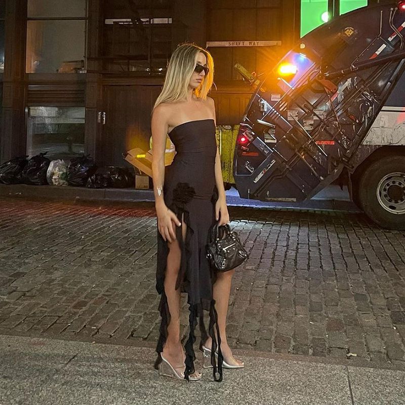 Îmbrăcăminte pentru femei de primăvară și de vară, rochie sexy cu un umăr pentru femei_voghion.com