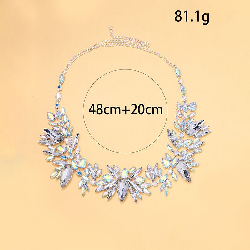 New Exaggerated Design Sense Rhinestone Collarbone Chain Banquet Versatile Accessory Necklace_voghion.com