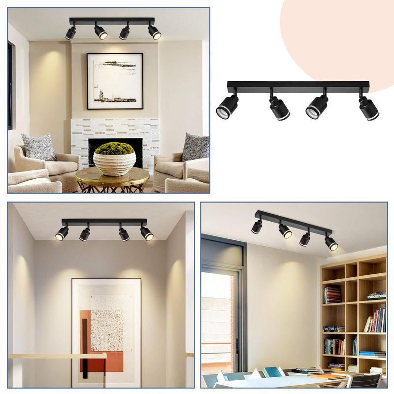 Glitzerlife Deckenstrahler Weiß Deckenleuchte 4 Flammig - Modern Schwenkbar Deckenspots GU10 Deckenlampe Eckig Metall Flurlampe In Für Büro Schlafzimmer Esszimmer_voghion.com