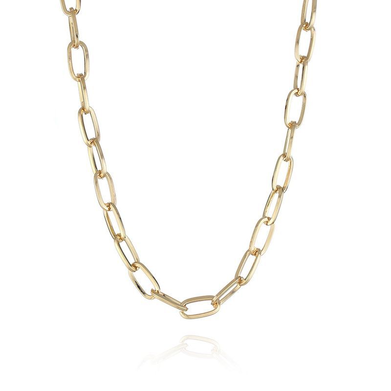Collier chaîne cubaine épaisse et fine en métal texturé, unisexe, simple, style hip-hop, accessoire tendance_voghion.com