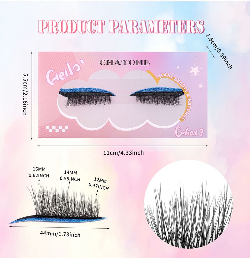 False Eyelashes New Self Adhesive Color Eye Makeup Eyeliner False Eyelashes Party Festival Eyeshadow Stickers Natural Eyelashes_voghion.com