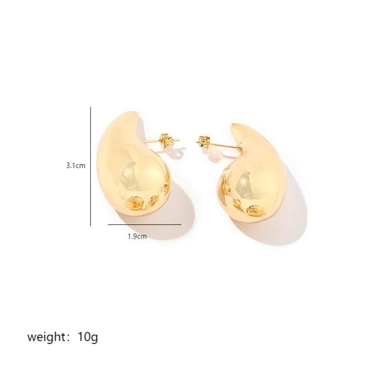 Design style elegant women's earrings Korean version metal droplet shaped comma cold neutral minimalist niche ear accessories_voghion.com