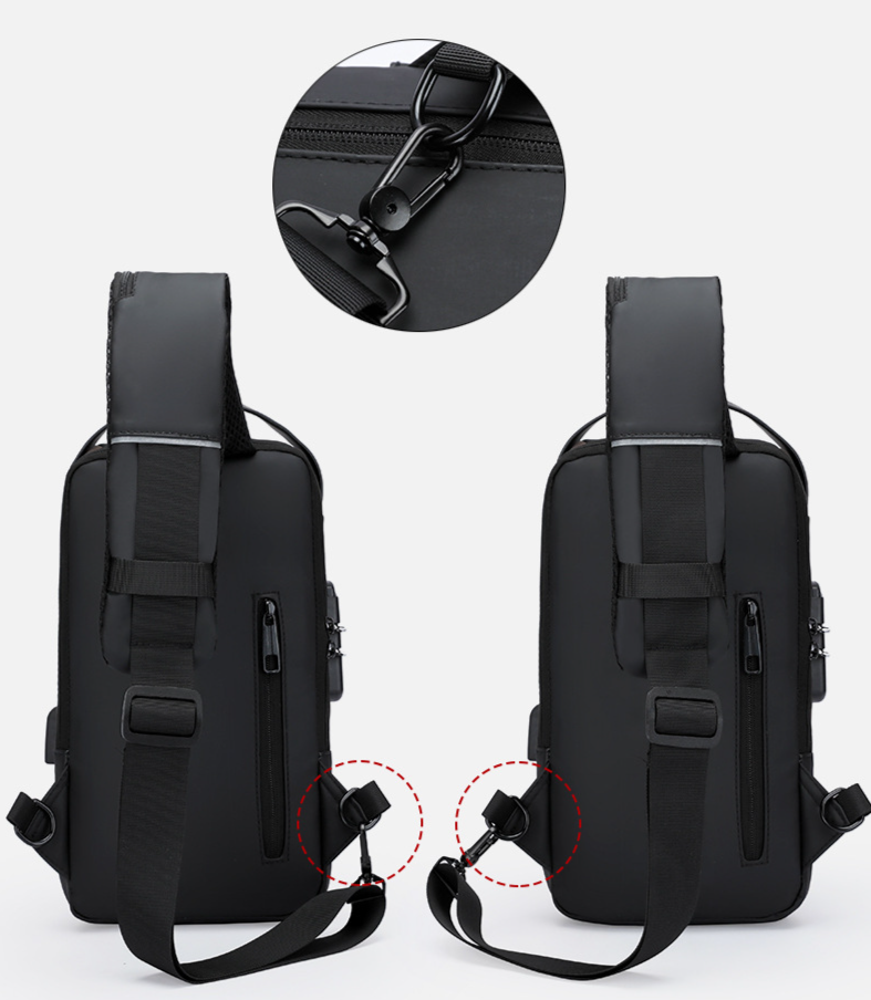 Men's Bags Combination Lock Men's Casual Bag Large Capacity Waterproof Men's Bag Chest Bag Foreign Trade Men's Sports Shoulder Crossbody Bag_voghion.com