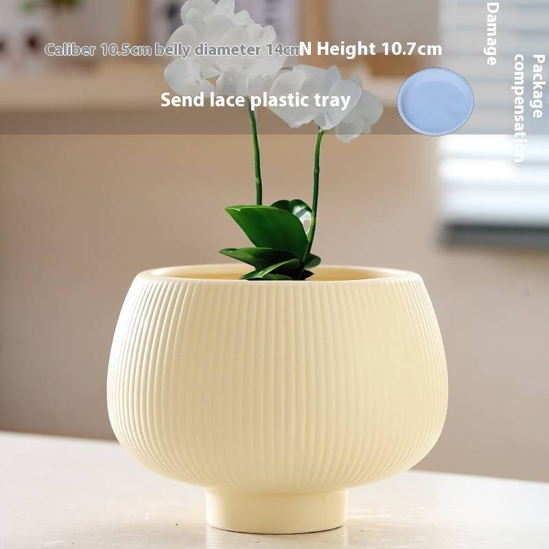 Keramik-Blumentopf mit Untertasse – Stilvolles Wohndekor für Sukkulentenpflanzen – Modernes und elegantes Design_voghion.com