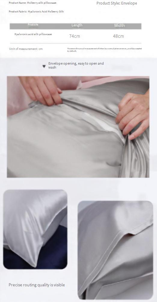 22 Momme Hyaluronic Acid Silk Pillowcase - Anti-Aging & Moisturizing For Hair & Skin Care Envelope Closure (Standard/Queen Size Classic Ivory)_voghion.com