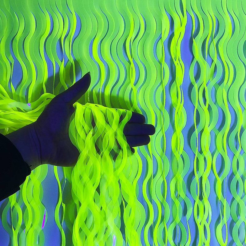 Scimitar Macaron Glow-in-the-Dark Rain Curtain Table Skirt – Fluorescent Tassel Party Decor For Birthday, Wedding, Themed Events_voghion.com