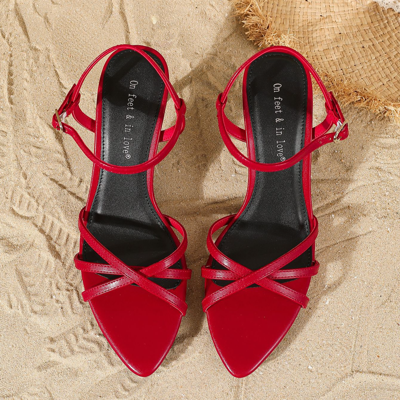 Women's Shoes Pointed All Match Stiletto High Heels Cross Strap Open Toe Women's Sandals_voghion.com