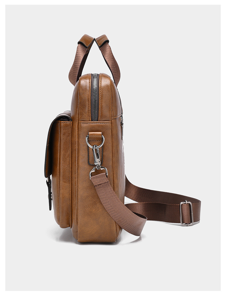 Men's Business Briefcase Large Capacity High End Laptop Bag One Shoulder Messenger Simple Handbag Men_voghion.com