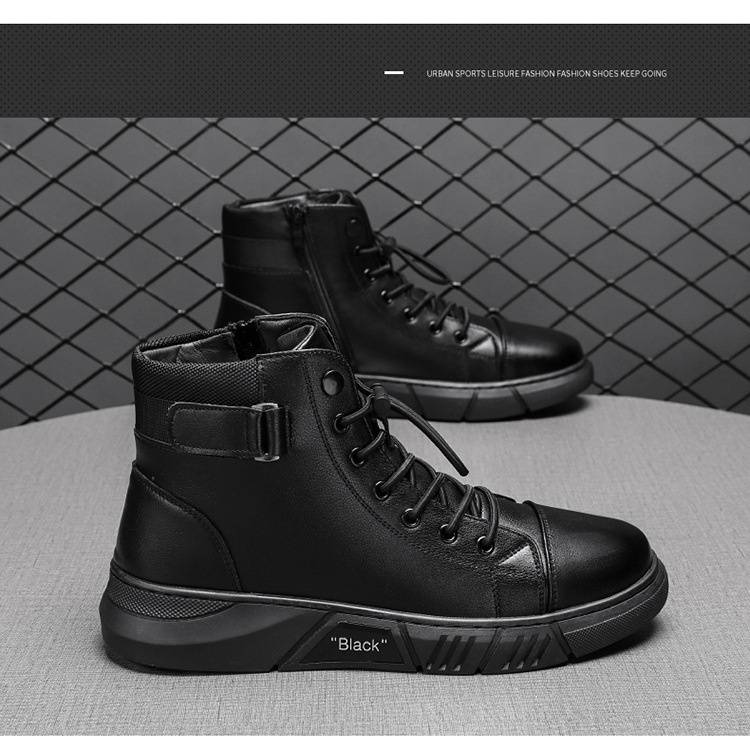 Men's Winter Chelsea Boots With Side Zipper & Faux Fur Lining - Slip-Resistant Rubber Sole, Comfortable & Stylish Casual Work Boots For Fall & Winter_voghion.com