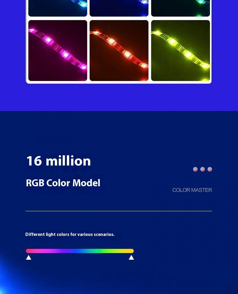 Musiksynchronisierte RGB-LED-Lichtstreifen – USB-betriebene COB-Lichtleiste mit Bluetooth-App und Fernbedienung, wasserdicht für Gaming, TV, PC_voghion.com