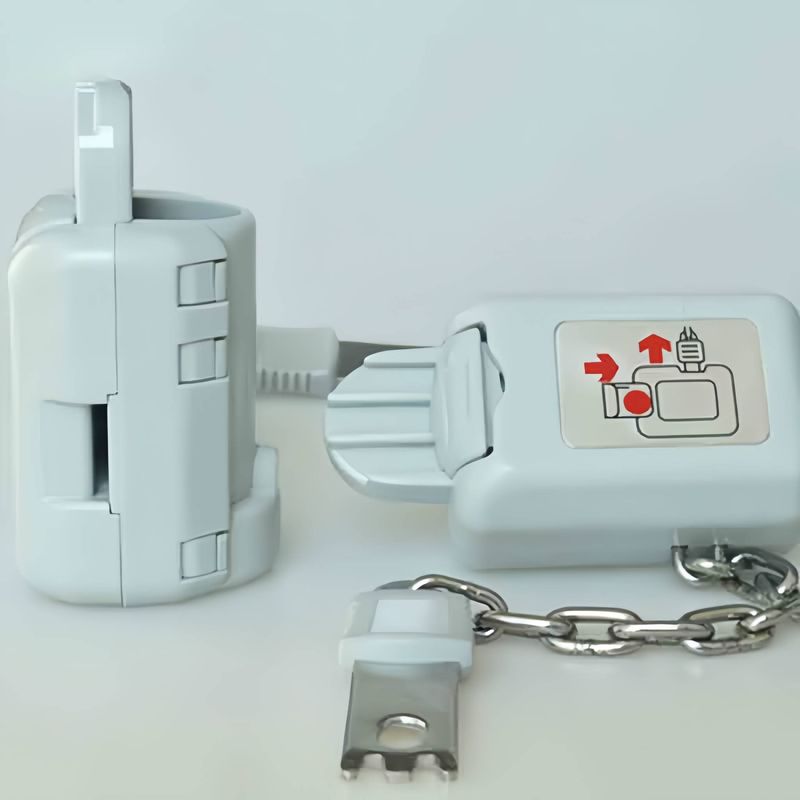 Einkaufswagenschloss – Diebstahlsicheres Münz-Sicherheitsschloss für Supermärkte und Großmärkte (90 x 70 x 70 mm, manueller Alarm)_voghion.com