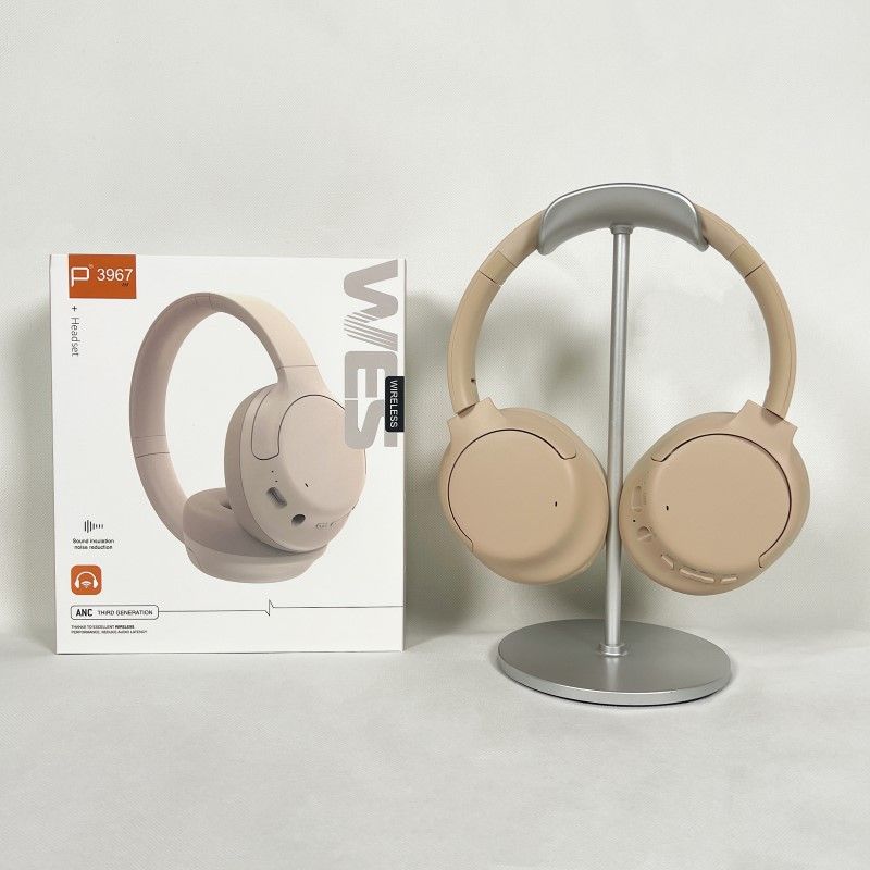 Bluetooth Headphones - Active Noise Cancelling, 50mm Drivers, 35H Playtime, Foldable Over-Ear Design (Gray/Khaki/Navy/Black)_voghion.com