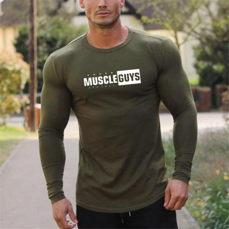 Herren Top Langarm Casual Slim Sport Langarm T-Shirt Fitness Baseshirt_voghion.com