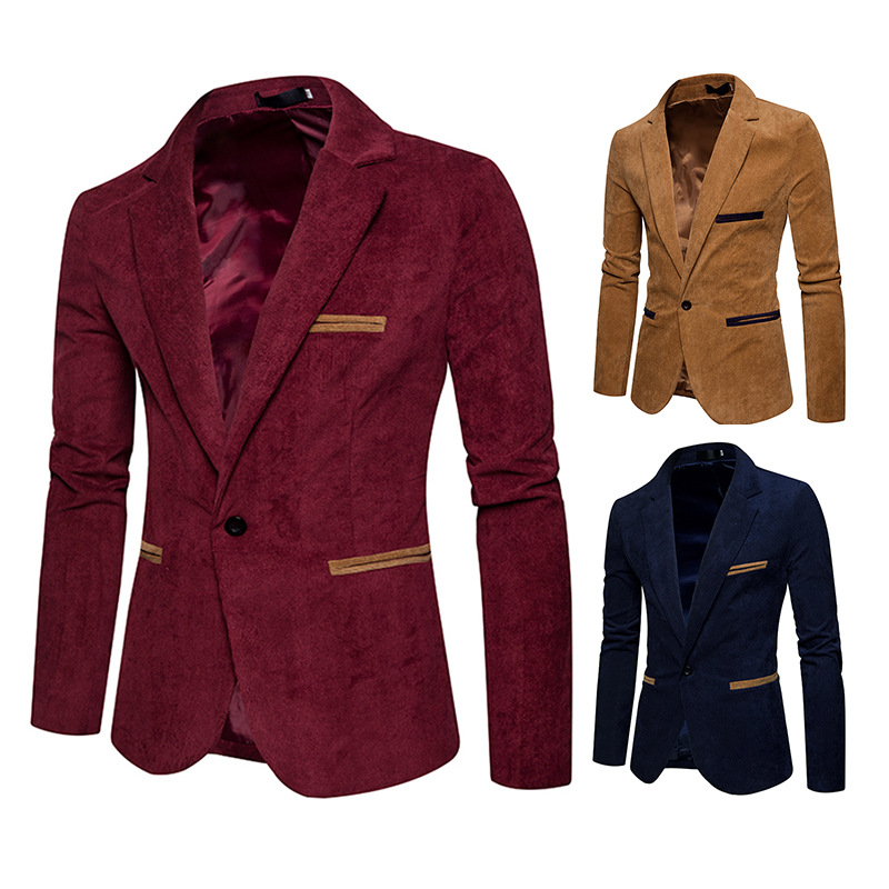 MERCURY Neue modische herren cord farbe schema casual kleine anzug jacke X03_voghion.com