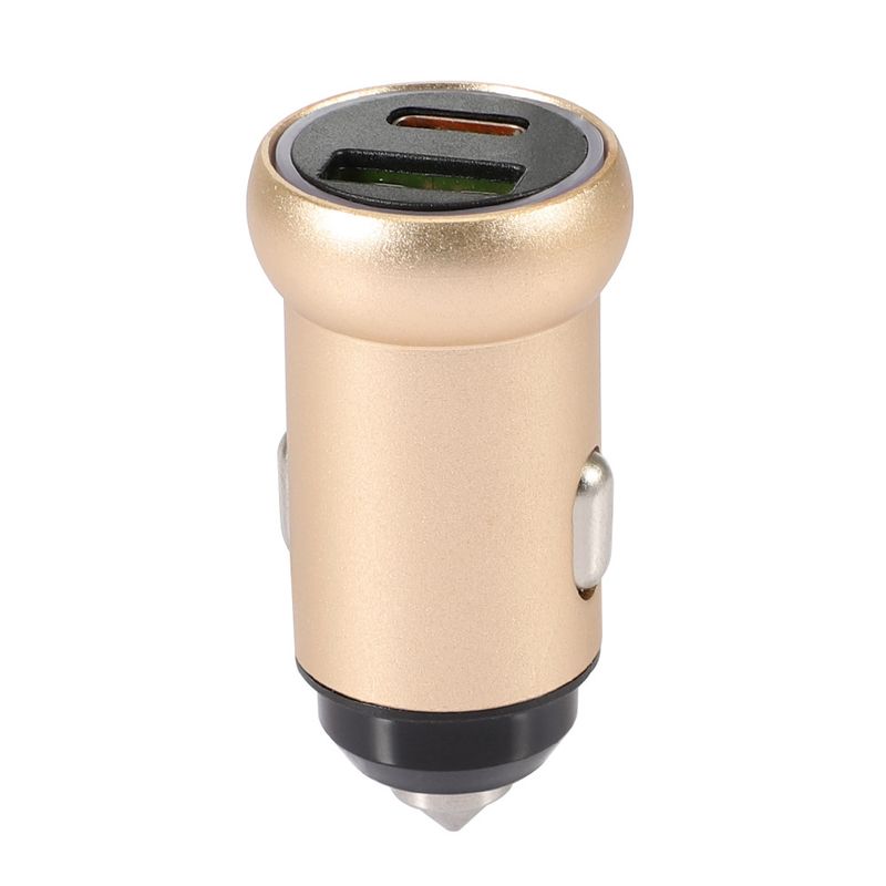 Caricabatteria da auto a doppia porta per telefono in lega di alluminio PD+USB Music Festival 3.1A_voghion.com