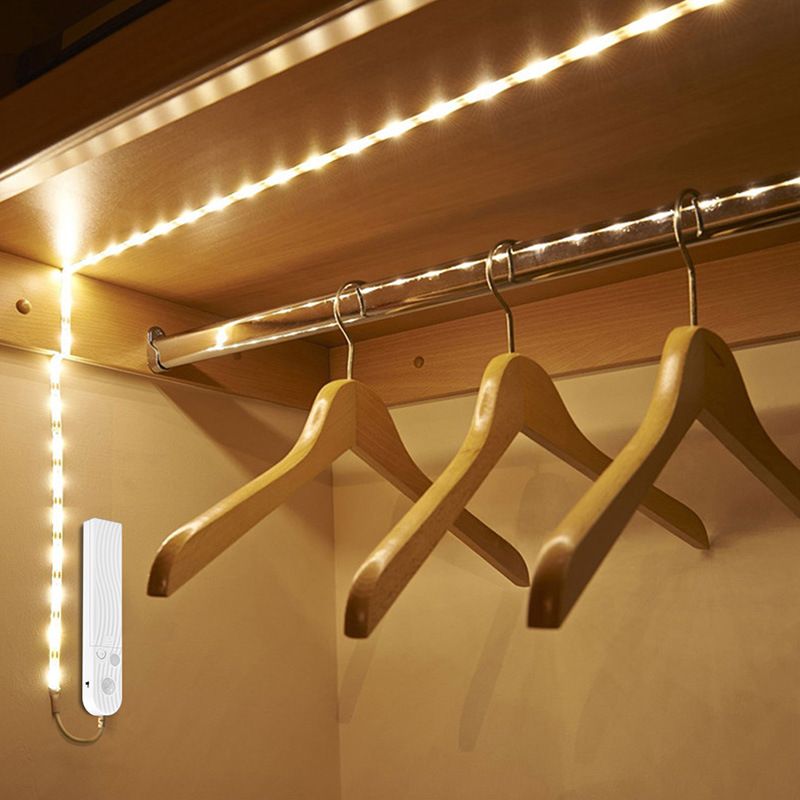 Tira de luces LED con sensor de movimiento para gabinete, 2835, 5 V, bajo voltaje, opciones impermeables y no impermeables, blanco cálido/blanco frío, brillo ajustable_voghion.com