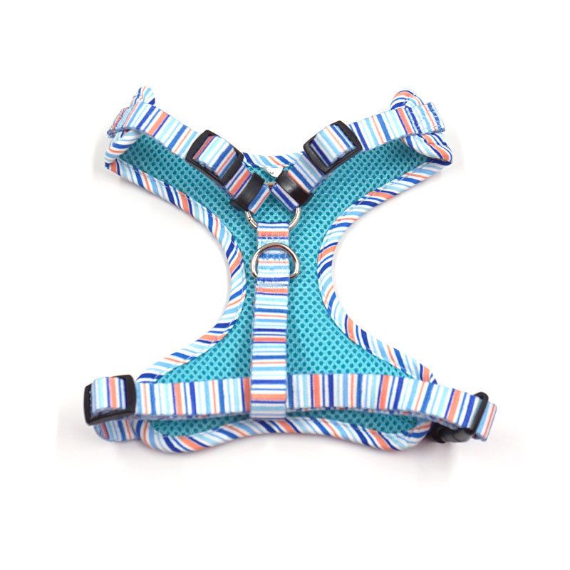 Mihabaos New Mesh Breathable Chest Harness Striped Print Dog Outdoor Walking Vest_voghion.com