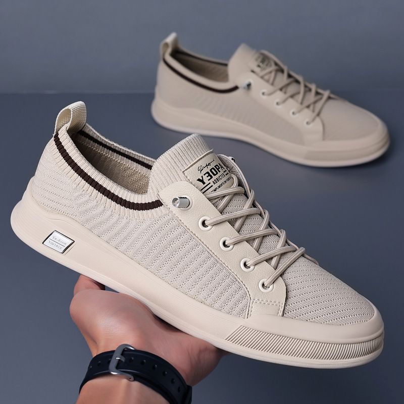 Straight New Casual Breathable Mesh Sports Thin Version, One Foot, Versatile Student Board Shoes, Men's Shoes_voghion.com