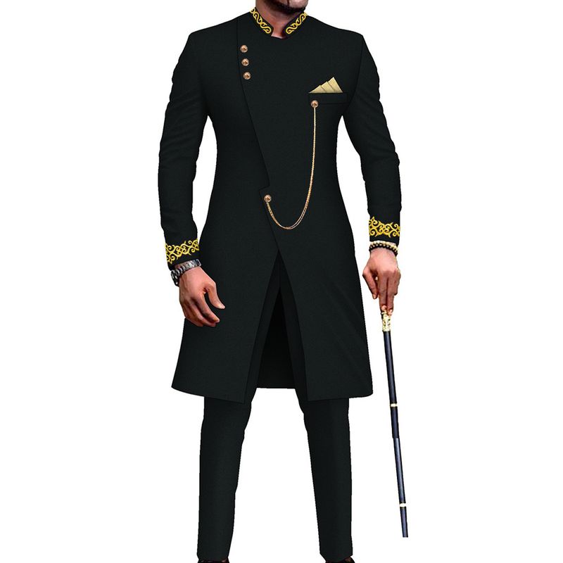 New Long Two-Piece Men's Set Banquet Formal Suit_voghion.com