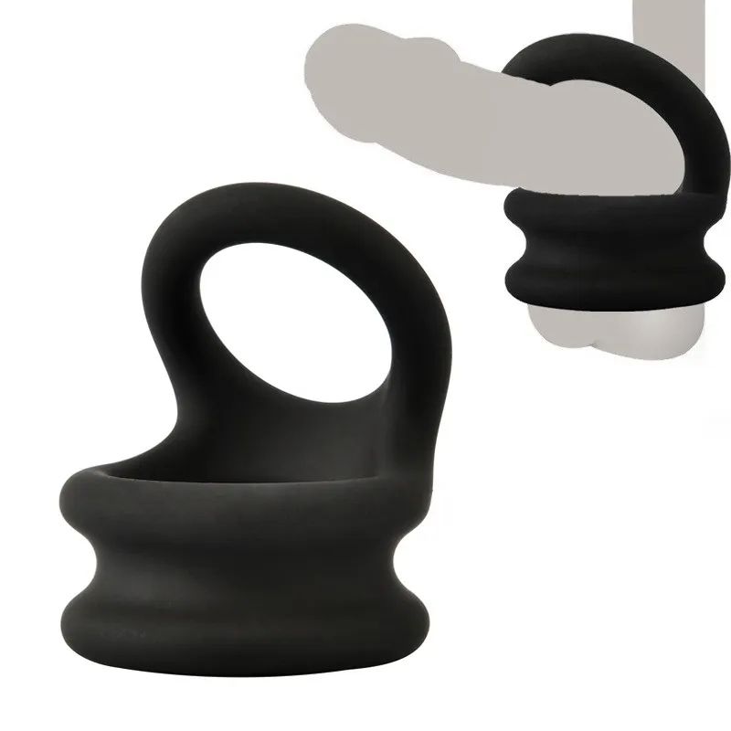 Set di anelli per pene in silicone morbido, per pene maschile, per allungare lo scroto, con blocco per l'eiaculazione ritardata, giocattolo sessuale per uomini grandi_voghion.com