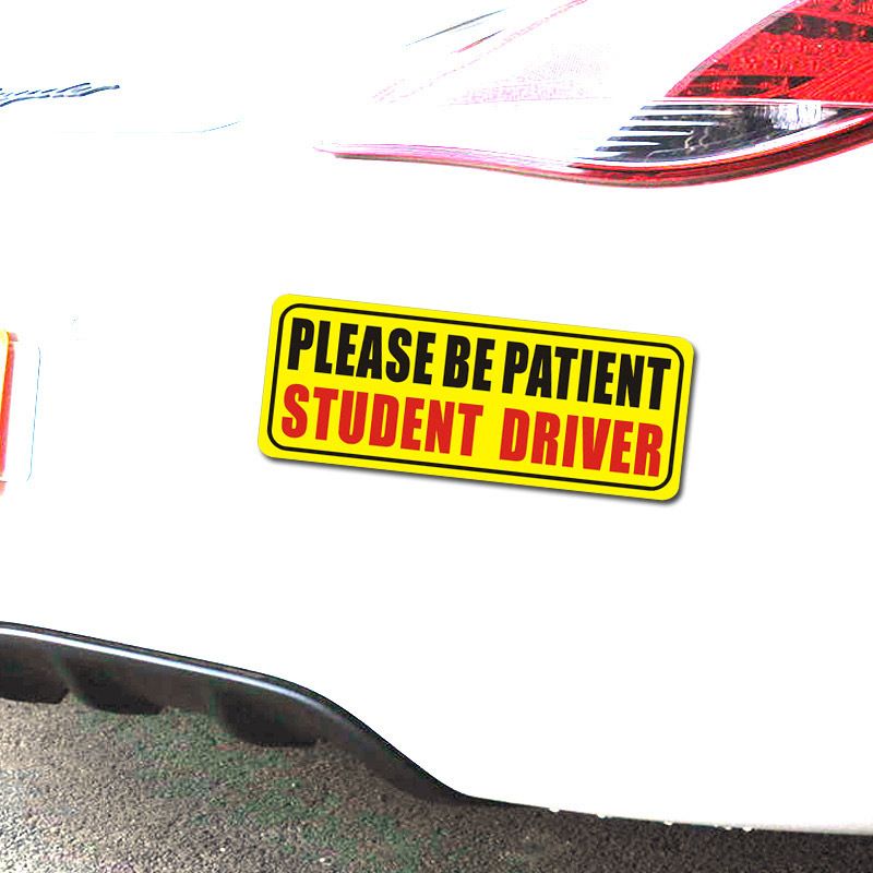 reflective student novice driver warning stickers car stickers please be patient STUDENT DRIVER_voghion.com