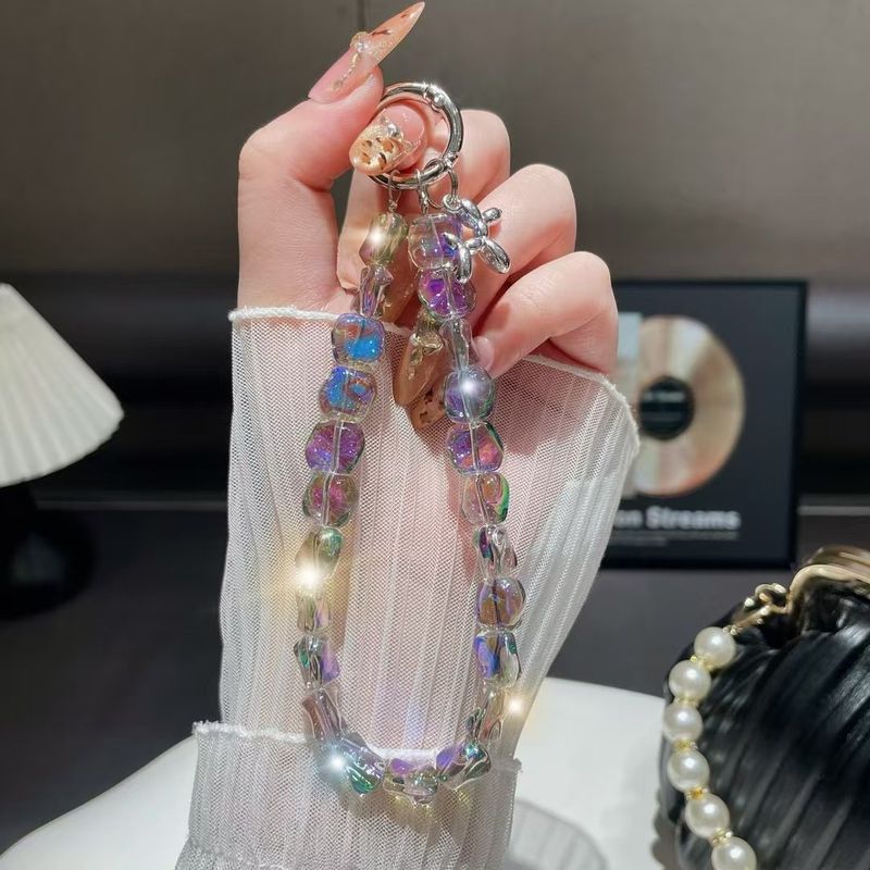 Phone Accessory Bundles & Sets Light Luxury Style Czech Crystal Stone Mobile Phone Chain Pendant Versatile Special Shaped Beaded Bracelet Lanyard_voghion.com