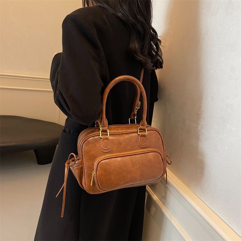 Borsa a tracolla doppia con design a nicchia singola, borsa da donna, borsa a mano piccola, tote, borsa coreana alla moda autunno inverno_voghion.com