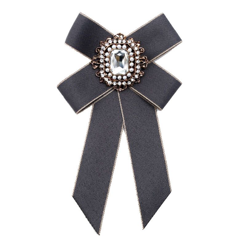 Heißer verkauf fliege für frauen Koreanische version von stoff gestrickte college stil kragen blume großen bogen brosche kragen blume_voghion.com
