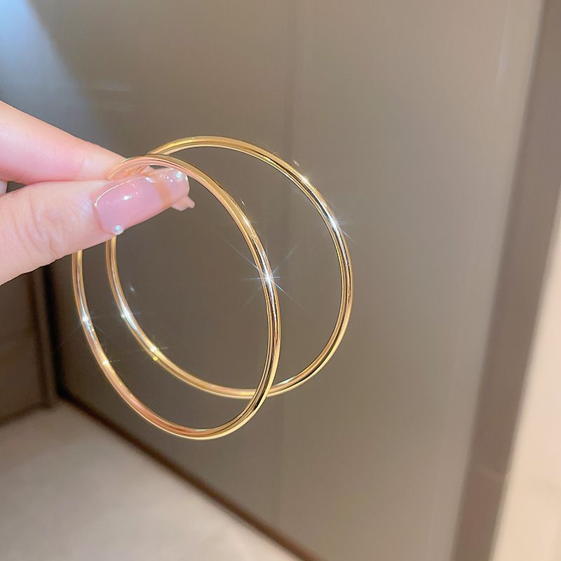 Ago d'argento Metallo Vento Circolare Geometrico Moda Pendolarismo Semplicità Semplice Cerchio Personalizzato Temperamento Di Alta Gamma_voghion.com