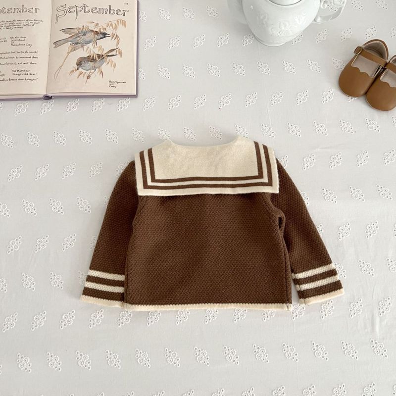 Mädchen Pullover Anzug 2023 Herbst Und Winter Neue Stil College Stil Zwei Stück Anzug Navy Stil Koreanische Version Gestrickte Bogen rock_voghion.com