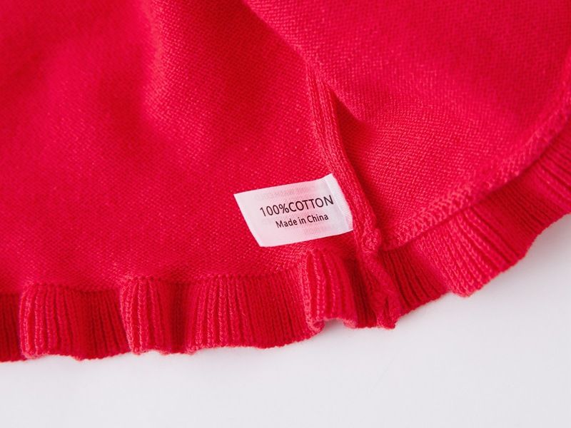 Handgehäkelte Strickjacke mit Blumenmuster für Babys und Kinder, weicher Strickpullover mit Rundhalsausschnitt, eleganter Prinzessinnen-Stil, Rot/Grau/Apricot – 90 cm bis 140 cm_voghion.com