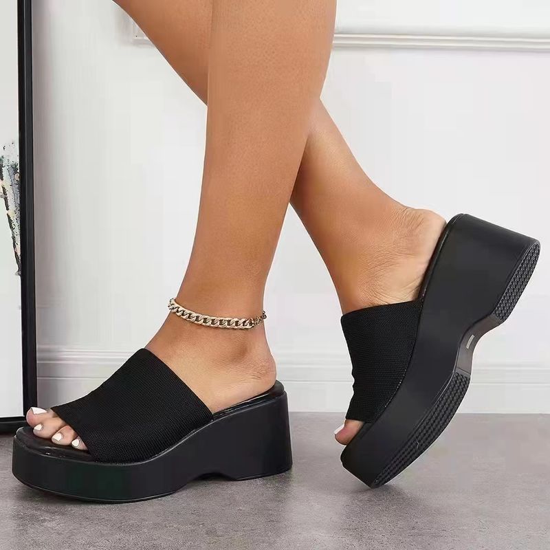 Jaunas One line Slope Heel biezas zoles čības Lielas_voghion.com