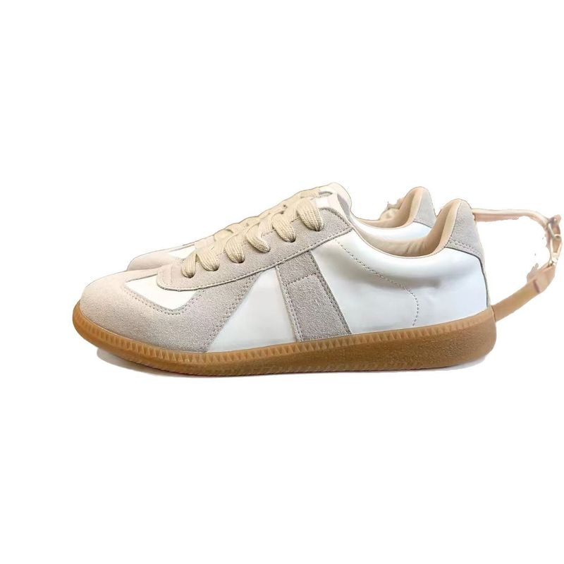 Schaffell High Version Deutsches Training Vielseitige Schnürschuhe Herren und Damen Lässig Bequem Flache Unterseite Weißer Wald_voghion.com