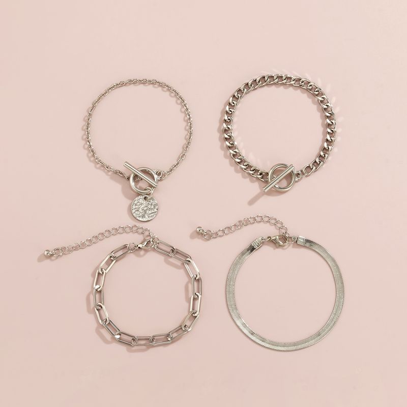 Punk Style Hollow Chain Bracelet Hip Hop Trend Flat Snake Bone Metal Hand European And American Cross Border Jewelry_voghion.com