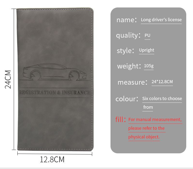 Étui pour permis de conduire américain Skin Feel Portefeuille d'assurance automobile populaire Clip pour permis de conduire multifonctionnel long Ce sac_voghion.com