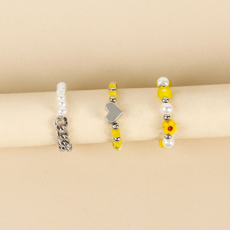 Set di gioielli da donna, estate, tendenza, in argento, a forma di cuore geometrico, confezionati singolarmente, con anello di perle_voghion.com