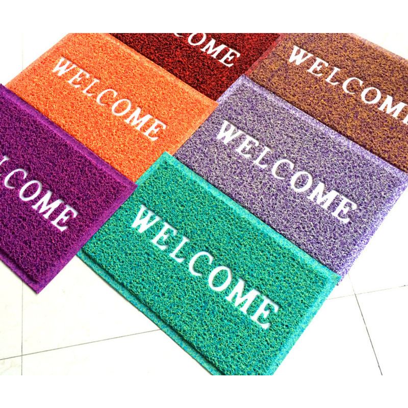 Willkommen im Welcome Hotel Carpet Mesh Bottom Bunte Bodenmatte mit Aotu PVC-Seidenringteppich_voghion.com