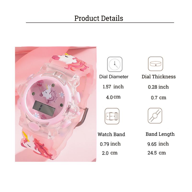 Children's Watches Fantasy Unicorn Pattern Dial With Beaded Cute Cartoon Bracelet Jewelry Set 2pcs/Set_voghion.com