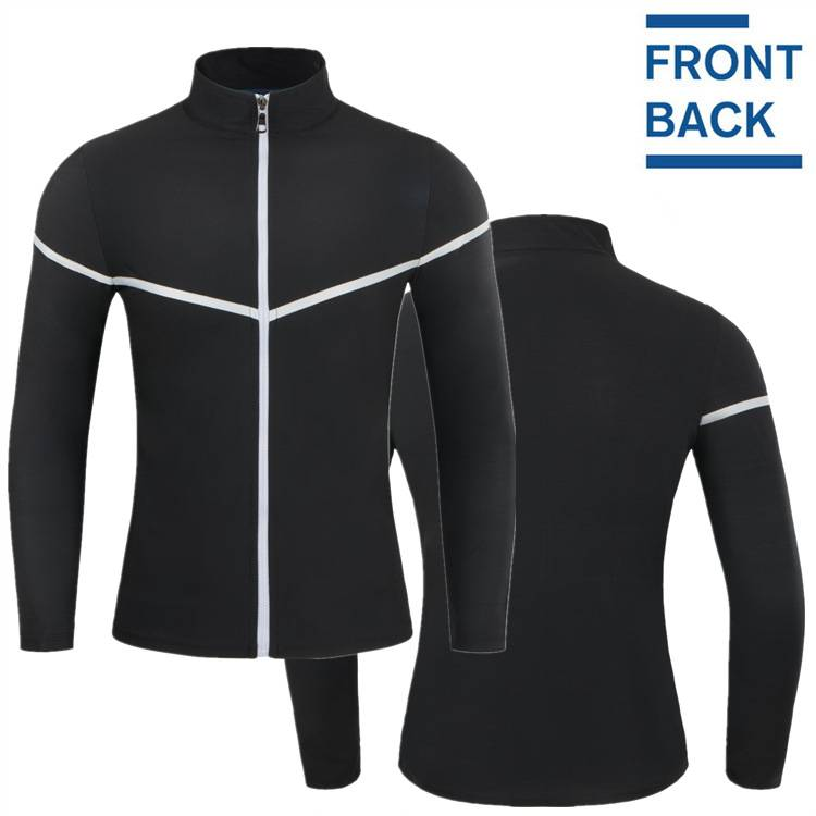 Sweat-inducing suits for men large size, sports body shaping fitness clothes, abdomen sauna, sweating zipper, long-sleeved body shaping clothes_voghion.com