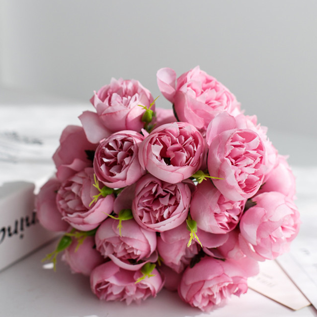 Flores artificiales navideñas, flores simuladas, flores para decoración de sala de estar, decoraciones de flores de plástico, mesa de centro de interior, mesa de comedor_voghion.com